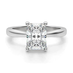 Solitaire Ring With Radiant Real Diamond