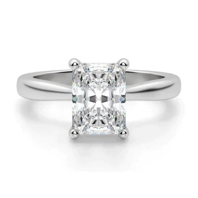 Solitaire Ring With Radiant Real Diamond