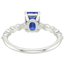 Solitaire Ring With Side Stones Blue Sapphire & Natural Earth Mined Diamond 4 Carats