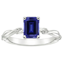 natural emerald sapphire 3.50ct ring top view