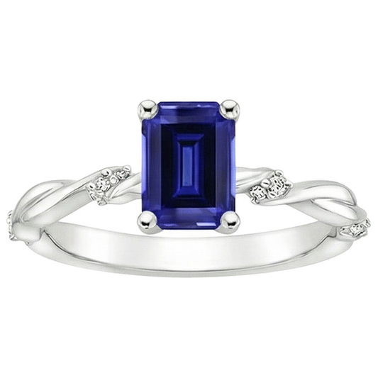 natural emerald sapphire 3.50ct ring top view