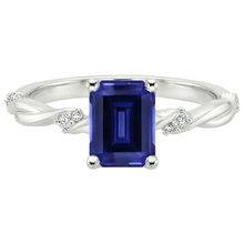 natural emerald sapphire 3.50ct ring profile view