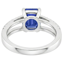 natural round sapphire 4.50ct ring top view
