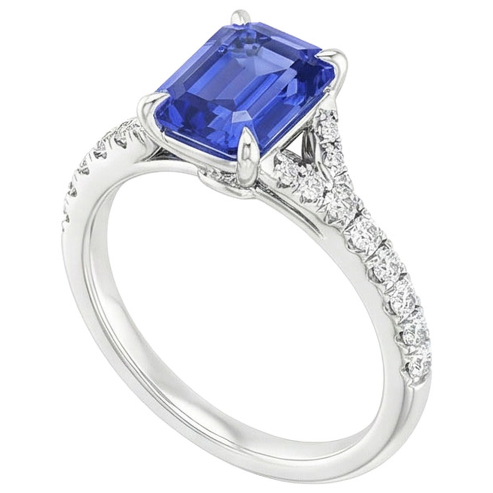 natural emerald sapphire 4ct ring side angle