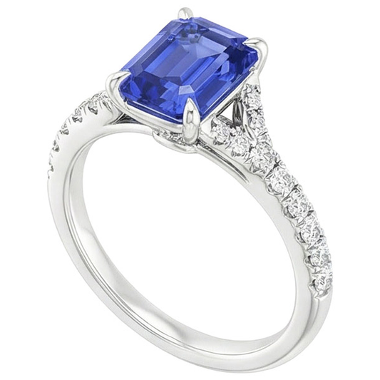 natural emerald sapphire 4ct ring side angle