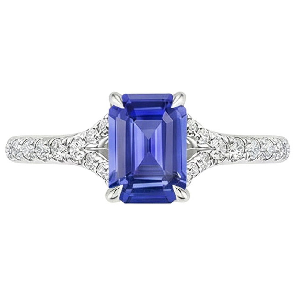 natural emerald sapphire 4ct ring profile view