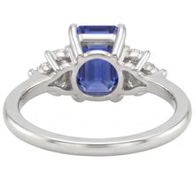 Solitaire Ring with Accents Sri Lankan Sapphire & Pear Stone 4 Carats