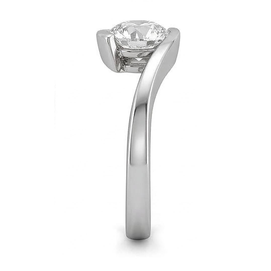 Solitaire Round 1.25 Carats Natural Earth Mined Diamond Wedding Ring White Gold 14K