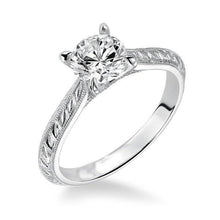 Solitaire Round 1.50 Carats Real Diamond Milgrain Engagement Ring White Gold 14K
