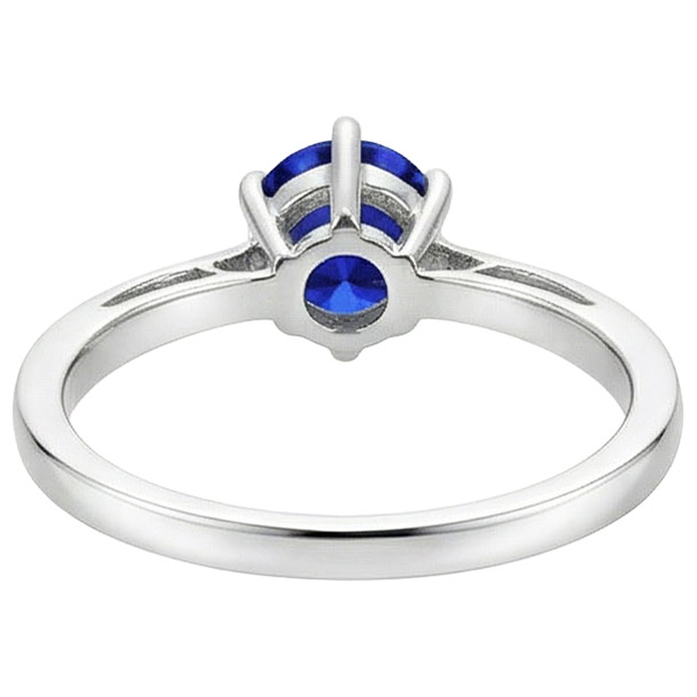 Solitaire Round Blue Sapphire Ring 2.50 Carats Tension Style Shank