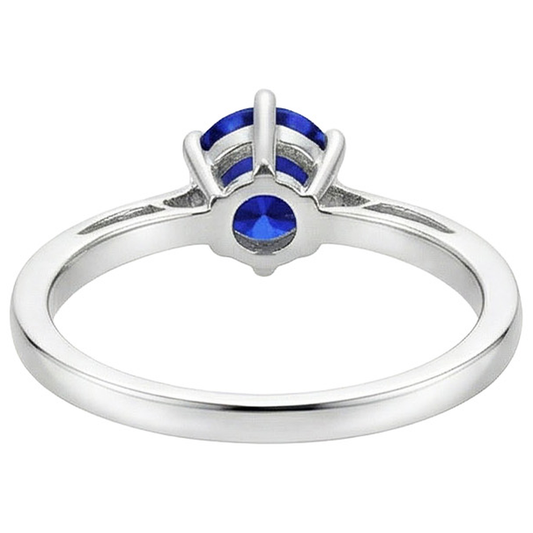 Solitaire Round Blue Sapphire Ring 2.50 Carats Tension Style Shank