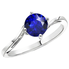 Solitaire Round Blue Sapphire Ring 2.50 Carats Tension Style Shank