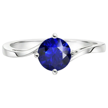 Solitaire Round Blue Sapphire Ring 2.50 Carats Tension Style Shank