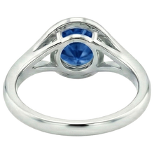 Solitaire Round Blue Sapphire Ring Prong Set Split Shank Gold 2 Carats