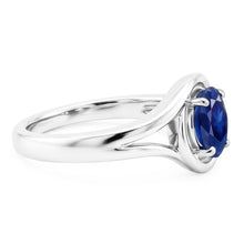 Solitaire Round Blue Sapphire Ring Prong Set Split Shank Gold 2 Carats