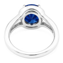Solitaire Round Blue Sapphire Ring Prong Set Split Shank Gold 2 Carats