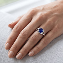 Solitaire Round Blue Sapphire Ring Prong Set Split Shank Gold 2 Carats