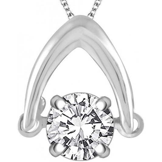 Solitaire Round Brilliant Cut 2.75 Ct Real Diamond Pendant Necklace