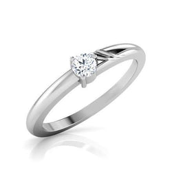 Solitaire Round Cut 1.10 Carats Real Diamond Engagement Ring