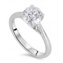 natural round diamond 2ct ring side angle