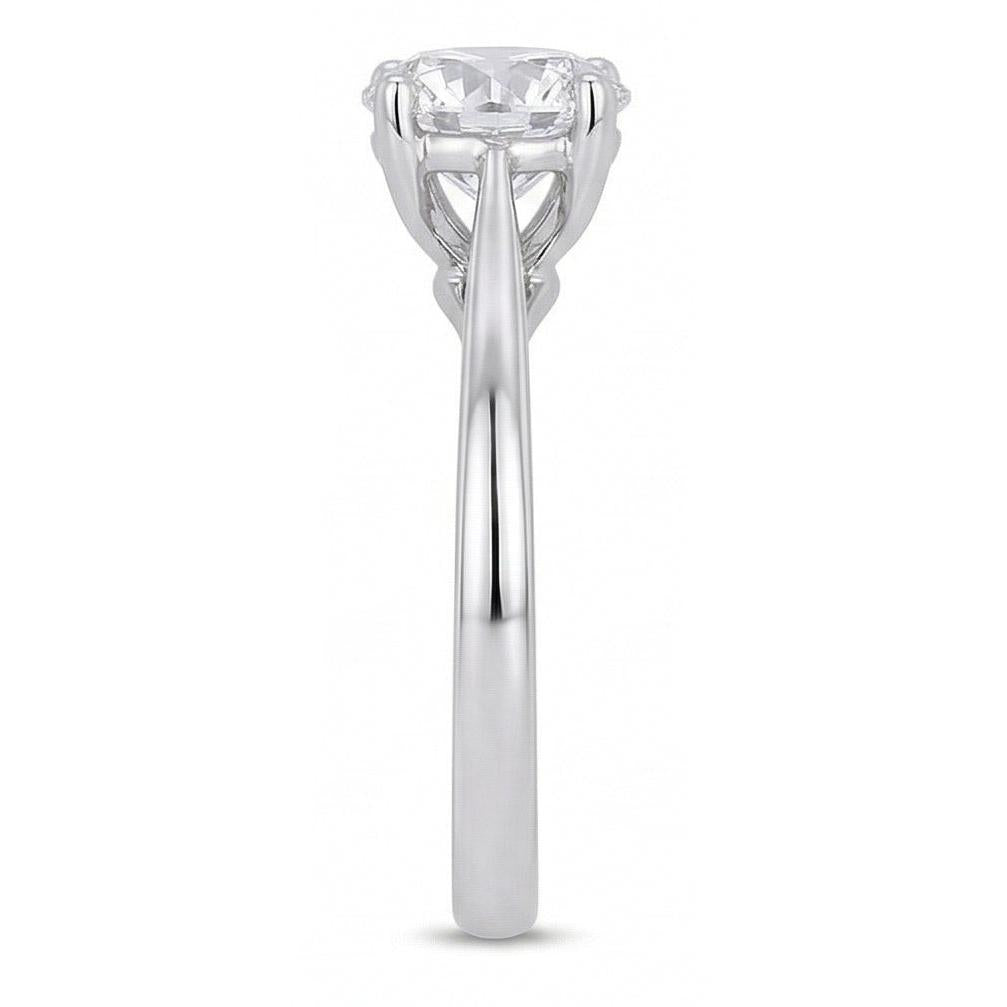 natural round diamond 2ct ring top view