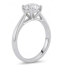 natural round diamond 2ct ring profile view
