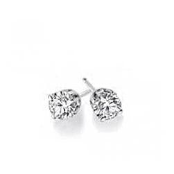 Solitaire Round Cut Genuine Diamond Stud Earring 1.5 Ct Solid White Gold 14K