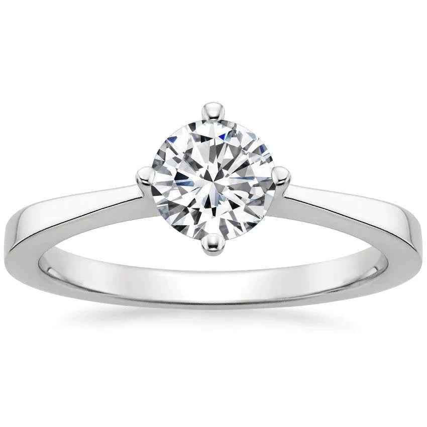 Solitaire Round Cut Natural Earth Mined Diamond Wedding Ring 1 Carat 4 Prongs