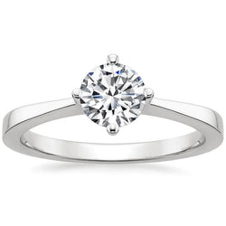 Solitaire Round Cut Natural Diamond Wedding Ring 1 Carat 4 Prongs