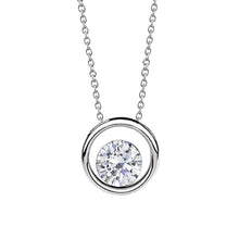 Solitaire Round Cut Real F Vs1 Diamond Pendant Necklace 1.25 Carat WG 14K