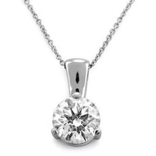 Solitaire Round Genuine Diamond Women Pendant 3 Prong Set 0.80 Carat WG 14K