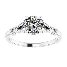 Solitaire Round Old Cut Genuine Diamond Ring Vintage Style 1.50 Carats