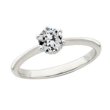Solitaire Round Old Cut Real Diamond Ring Prong Set White Gold 1.50 Carats