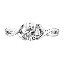 Solitaire Round Old Mine Cut Natural Diamond Ring Split Shank 1 Carat