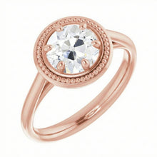 Solitaire Round Old Mine Cut Natural Earth Mined Diamond Ring 2.50 Carats Milgrain Shank