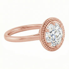 Solitaire Round Old Mine Cut Natural Earth Mined Diamond Ring 2.50 Carats Milgrain Shank