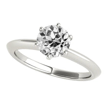 Solitaire Round Old Mine Cut Real Diamond Engagement Ring 1.50 Carats
