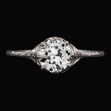 Solitaire Round Old Mine Cut Real Diamond Ring 8 Prong Set 2 Carats