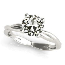 Solitaire Round Old Mine Cut Real Diamond Ring Twisted Style 2 Carats