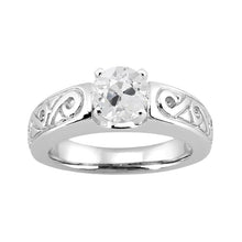Solitaire Round Old Mine Cut Real Diamond Vintage Style Ring 1.75 Carats