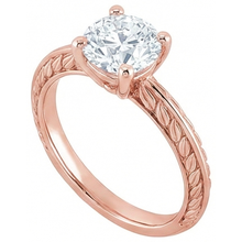 Solitaire Round Old Mine Cut Real Natural Earth Mined Diamond Ring 3 Carats Rose Gold 14K