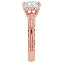 Solitaire Round Old Mine Cut Real Natural Earth Mined Diamond Ring 3 Carats Rose Gold 14K