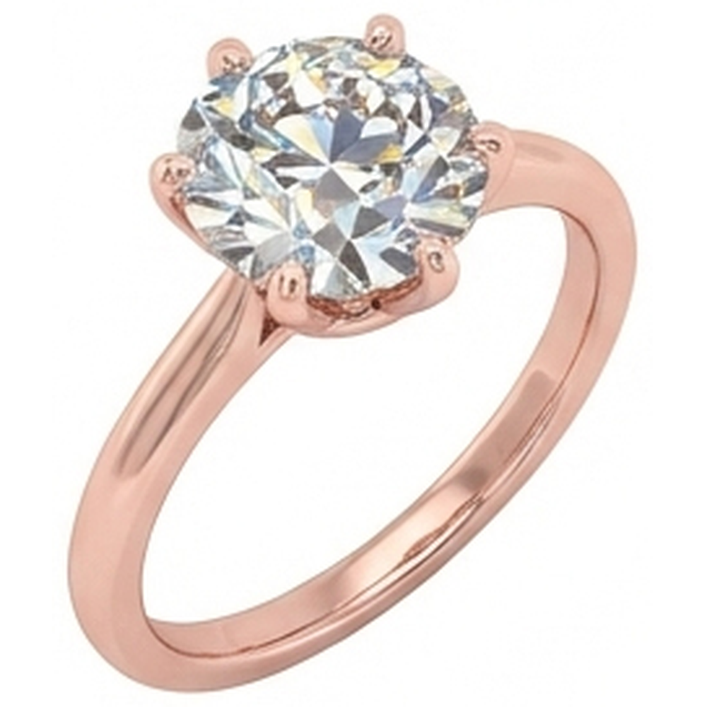 natural round diamond 2ct ring top view