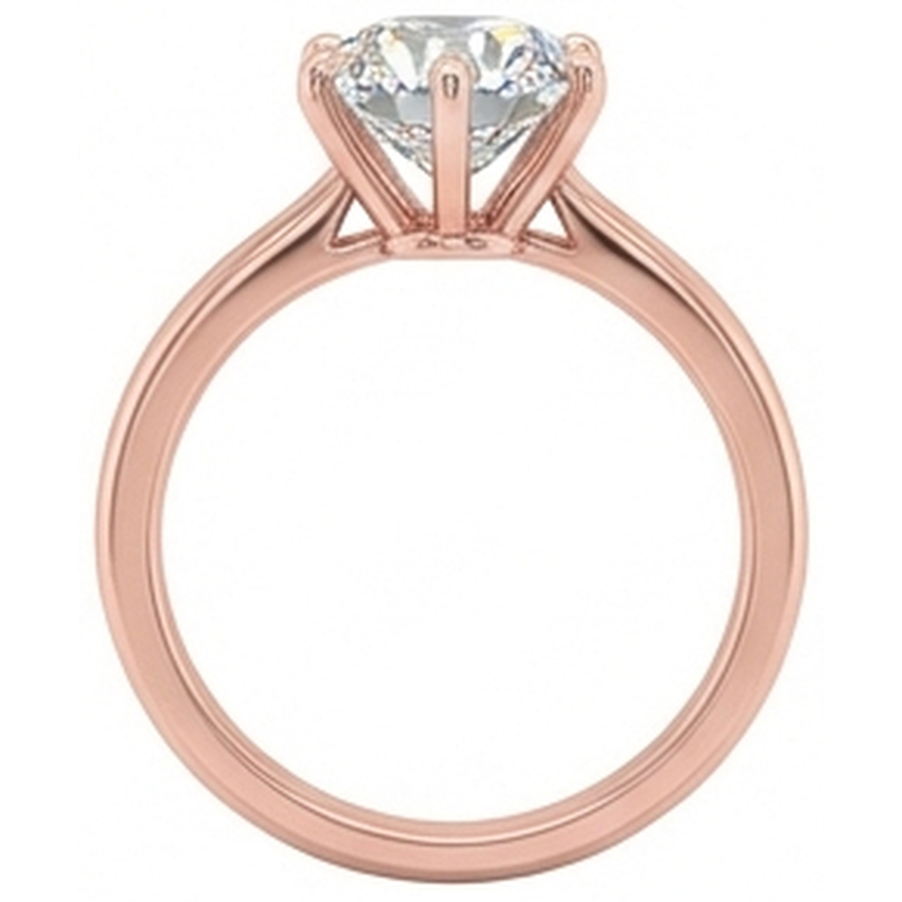 natural round diamond 2ct ring profile view