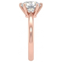 natural round diamond 2ct ring on white background