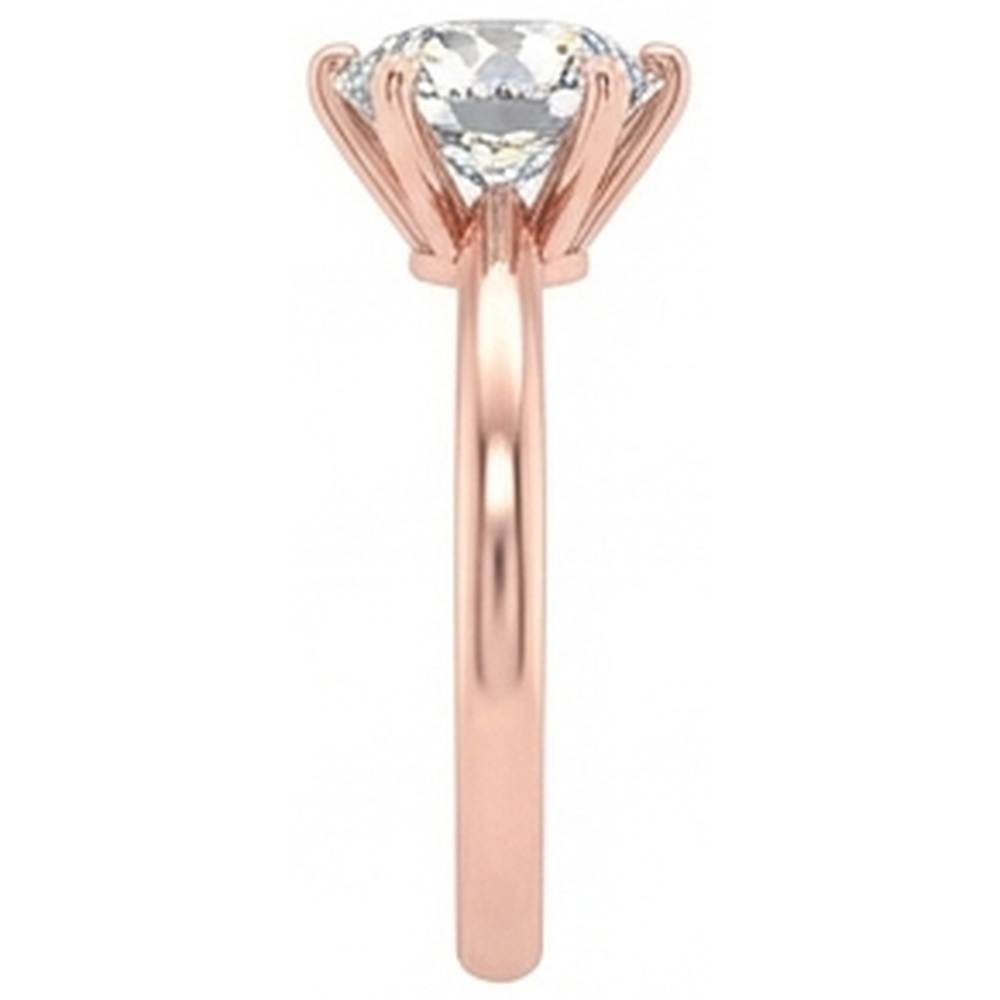 natural round diamond 2ct ring on white background