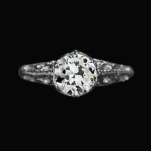 Solitaire Round Old Miner Genuine Diamond Ring Antique Style 2.50 Carats Gold