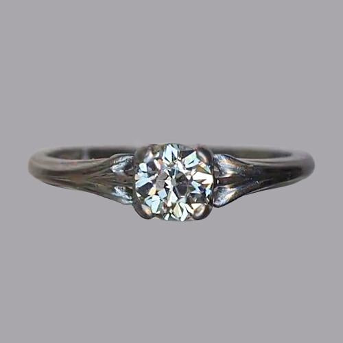 Solitaire Round Old Miner Real Diamond Ring 1 Carat Ladies Jewelry Gold
