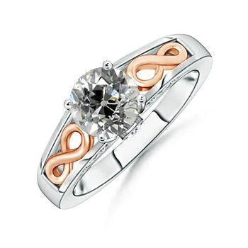 Solitaire Round Real Diamond Old European 1.50 Carats Infinity Style