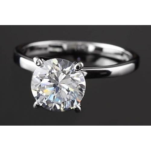 Solitaire Round Real Diamond Ring 2 Carats